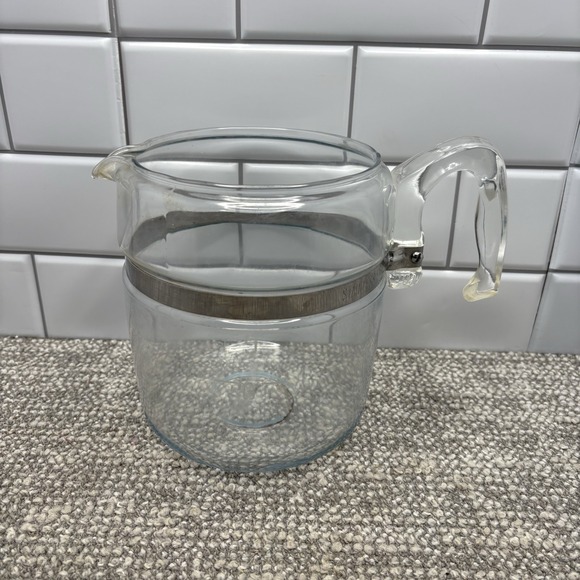 Pyrex VTG Glass Coffee Pot Stainless Steel Trim Acrylic Handle‎ 9 Cup 7759 - Picture 2 of 16